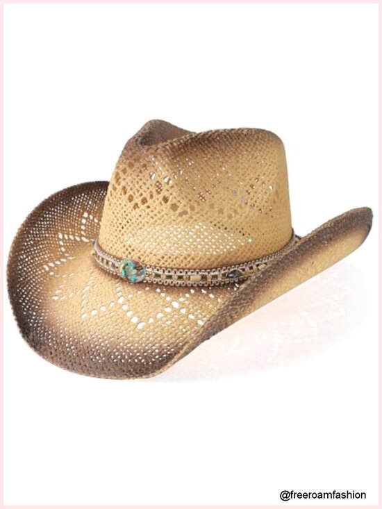 Cowboy Hat, Shapeable Brim, Paper Straw Western Hat main image 6